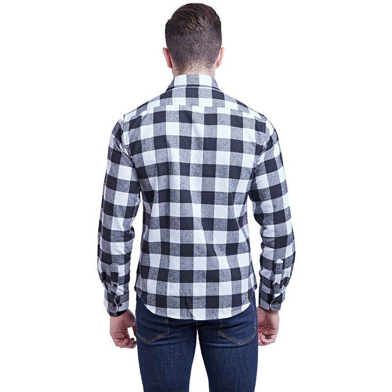 Herfst mannen Katoenen Plaid Shirt Slim Fit Lange Mouw Casual Mannen Tops Shirts mannen Controles Shirt 5 kleuren S-2XL