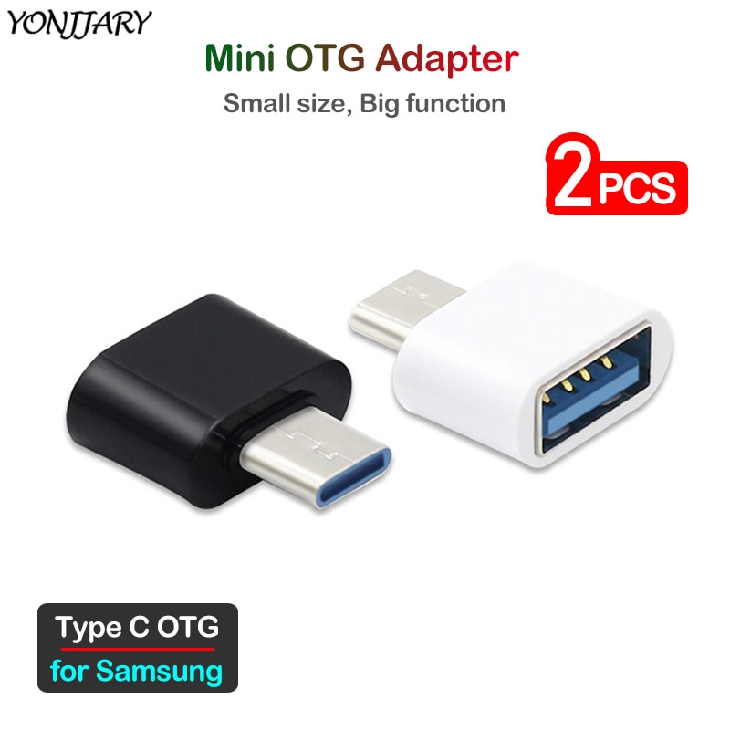 2 Stuks Type C Usb Otg Adapter Voor Samsung Galaxy M20 M30 M40 M11 M21 M31 M30S A5 A7 a8 A9 S10 Note 10 Lite Otg Connector