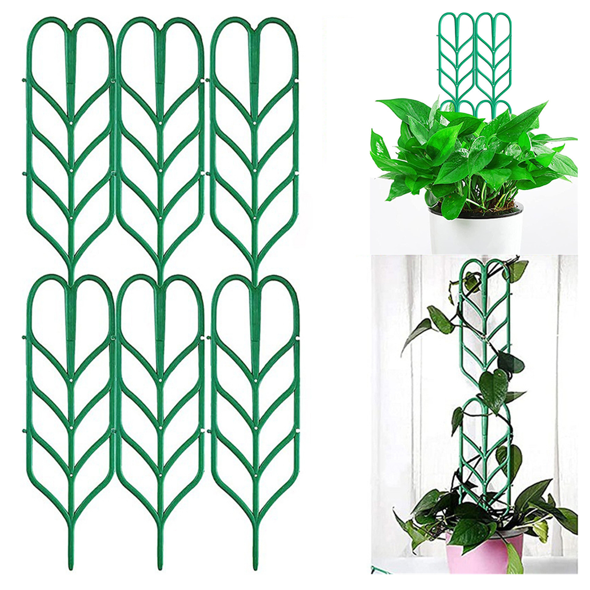 7 Shapes Plant Support Stand Plastic Cactus Racket Climbing Frame Balcony Flower Potted Fixed Rod Tomato Strawberry Supporter