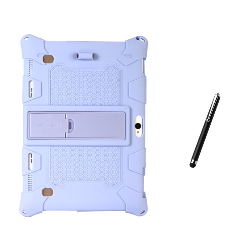 funda tablet 10 pulgadas Nueva silicona suave funda tablet 10.1 pulgadas Cubierta trasera a prueba de golpes de Tablet PC Android: Light Purple