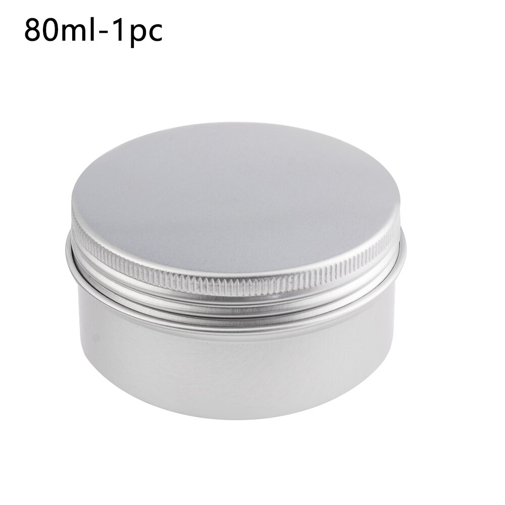 30-250ml Aluminum Cap Cosmetic Tin Pot Lip Balm Jar Containers Oil Wax Empty Home Storage Plastic Container Aluminum Cap Bottle: 80ml-1pc Aluminum