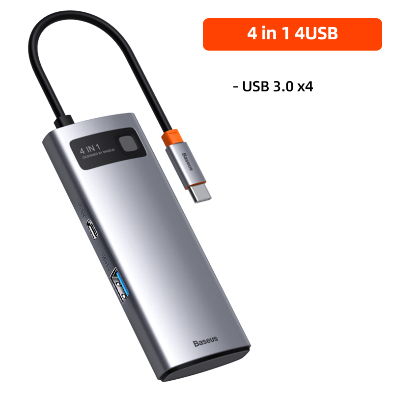 Baseus USB C HUB Multi HUB Ethernet Network PD 100W Type C Docking Station Splitter HDMI-Compatible USB 3.0 Adapter For Macbook