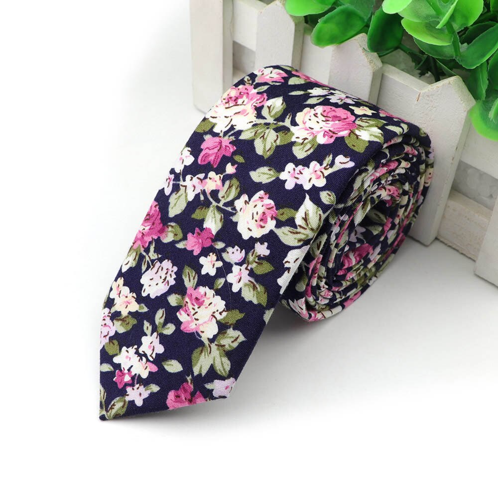 Katoen Bloemen Tie Mens 6 Cm Smalle Stropdas Paisley Plaid Bloem Voor Wedding Party Casual Accessoires