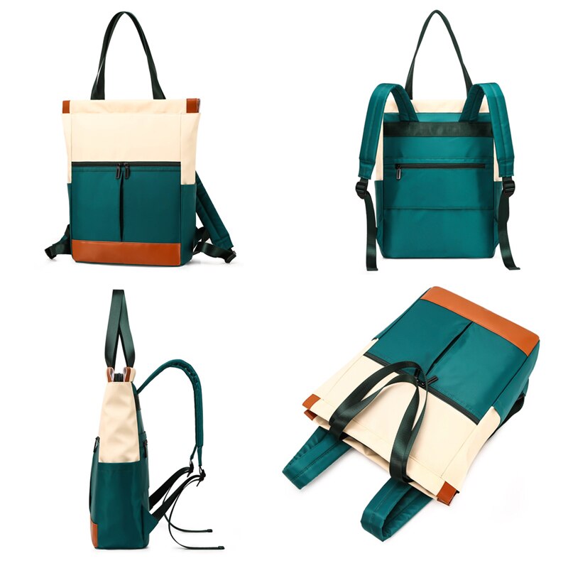 Nylon Impermeabile 15.6 Zaino Del Computer Portatile Delle Donne di Grande Capienza del sacchetto di Mano Delle Signore Doppio Borse A Spalla Femminile Bagpack Satchel Viaggi Bolsa