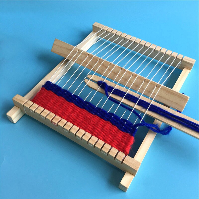 Mini Diy Traditionele Houten Weven Toy Loom Handgemaakte Breien Machine Met Accessoires Breien Weefgetouw Voor Kinderen Kinderen