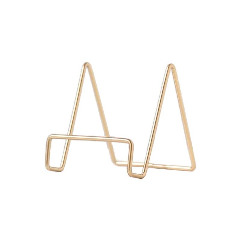 Geometric Desktop Placement Stand Mobile Phone Book Newspaper Collection Storage Rack Magazine Display Holder: S-Gold
