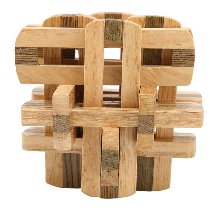 Wooden Interlocking Puzzles Improve Flexibility Wooden Unlock Interlock Toy for Elderly for Home Play