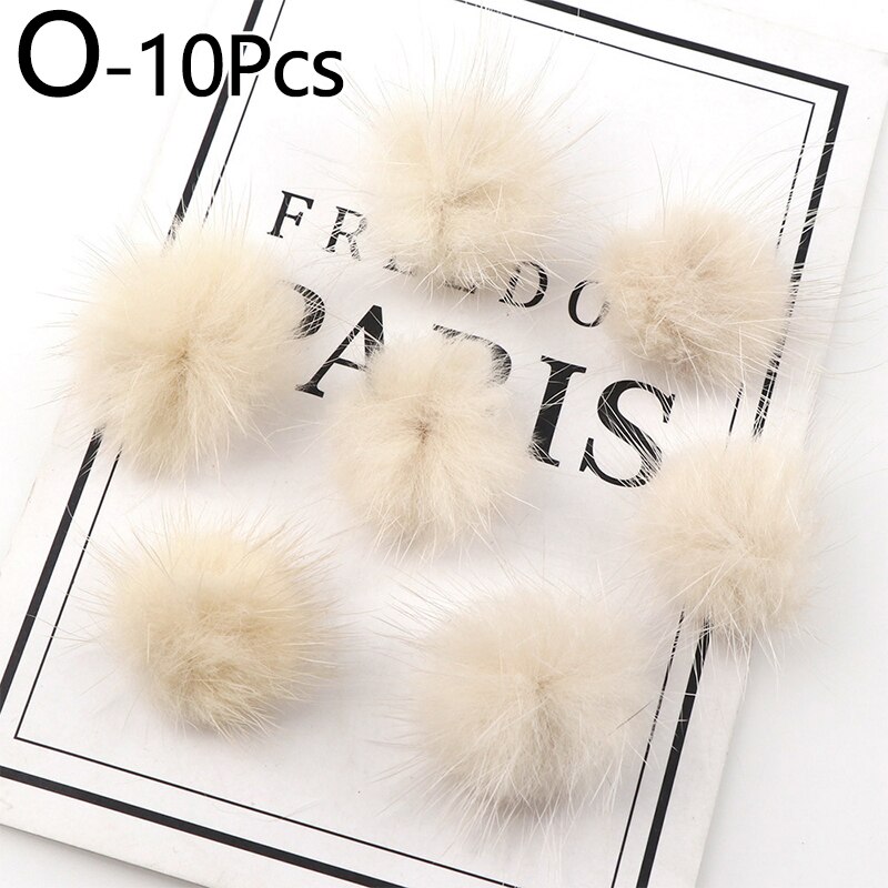 10Pcs Diy Pompon Nertsen Pompoms 3Cm Faux Fur Ballen Voor Naaien Op Gebreide Sleutelhanger Sjaal Schoenen Kleding Hoeden diy Sieraden Accessoire: 15