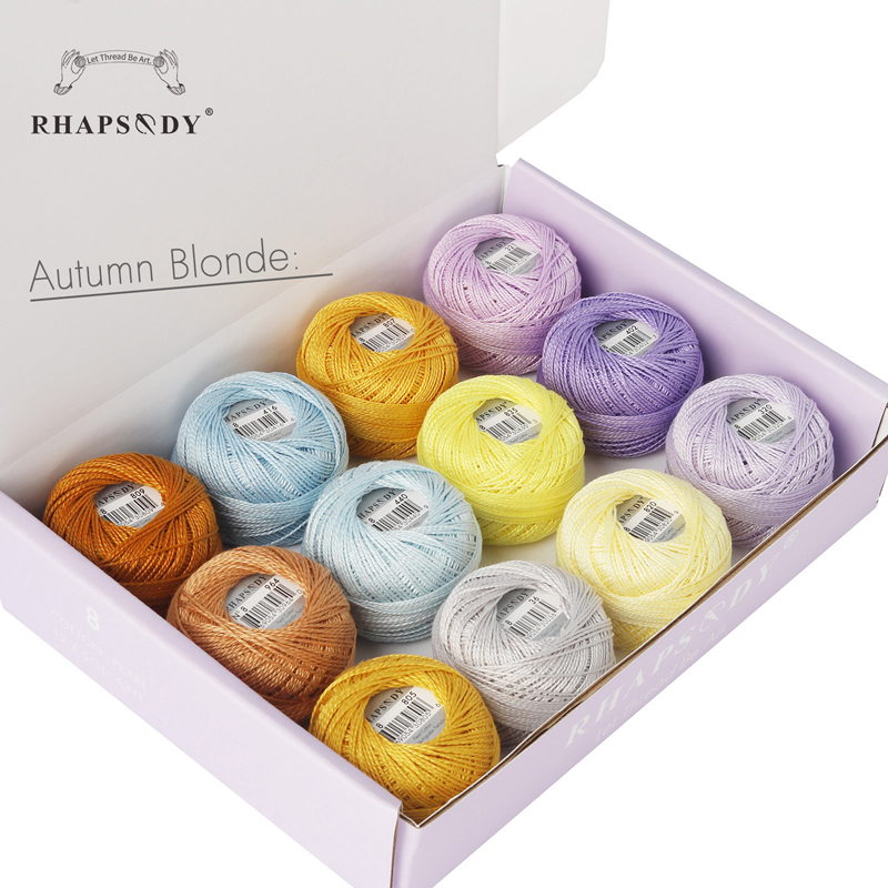 Rhapsody Premium Größe 8 Perle Baumwolle Stickerei Gewinde 12 Bals Für Kreuz Stich DIY Häkeln Versengt Mercerisierter Ägyptischer Baumwolle