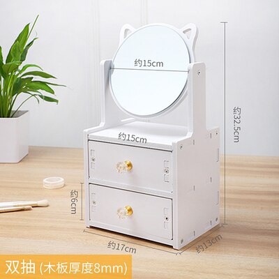 Desktop Makeup Mirror Vanity Mirror Storage Makeup Integrated Reversible Makeup Mirror Makeup Vanity Bedroom Mirrors: 8mm-2