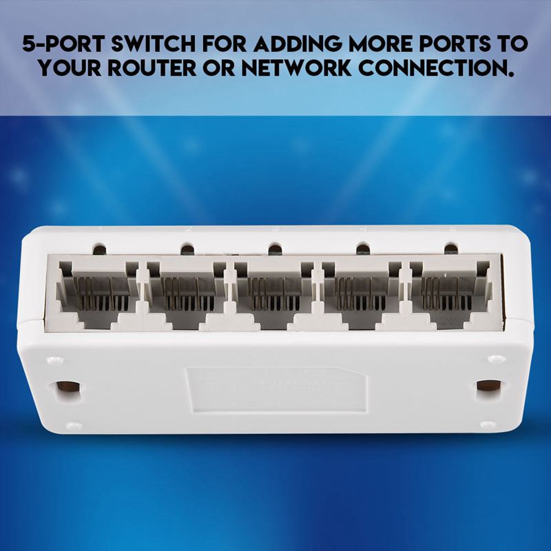 Ethernet Internet Splitter Hub Network Switch Computer 5 Ports 10/100Mbps
