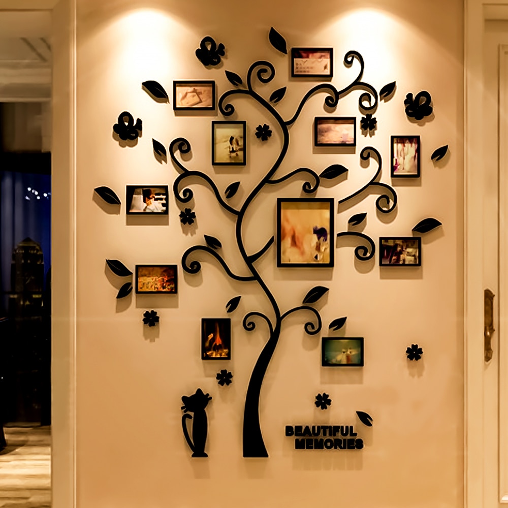 3d akryl krystal wallstickers stue soveværelse hyggelige billeder træ stickers 82.4cm*100cm /156cm*190cm