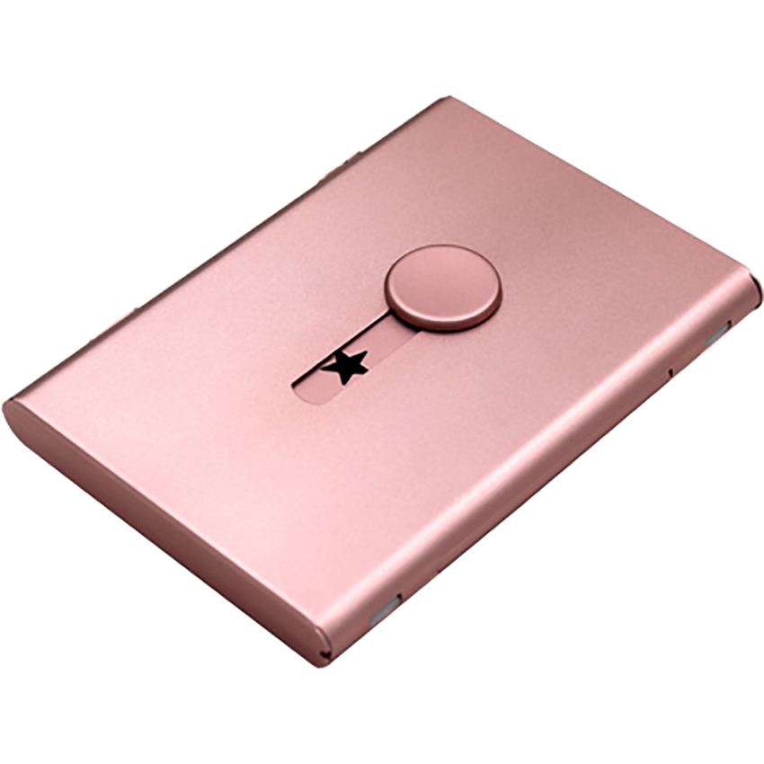 Guldkortskasse automatisk visitkortholder container skub stil kvinders kortholder navneskilkasse 7 farver: Rose guld
