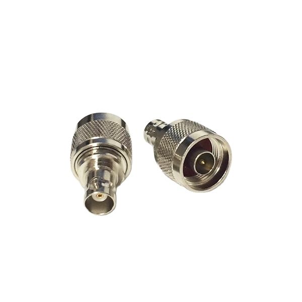 1 unidad, conector N macho a BNC hembra, adaptador coaxial RF, convertidor recto niquelado,