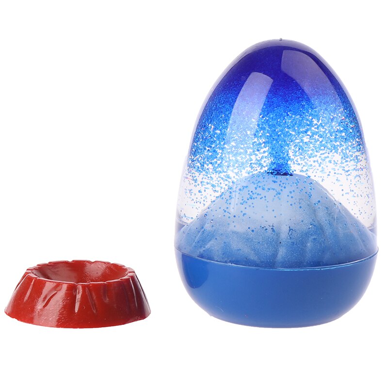 Imitation Volcanic Eruption Beautiful Floating Sand Oil Spilled Ornaments Kids Toy Hourglass Timer Birthday: Blue