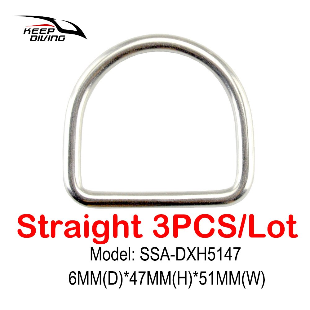 KEEP DIVING-anillo en D de acero inoxidable 316, Clip de cierre sin costuras en forma de D para cinturón de peso, hebilla BCD, accesorios de buceo, 3 uds.: SSA-DXH5147