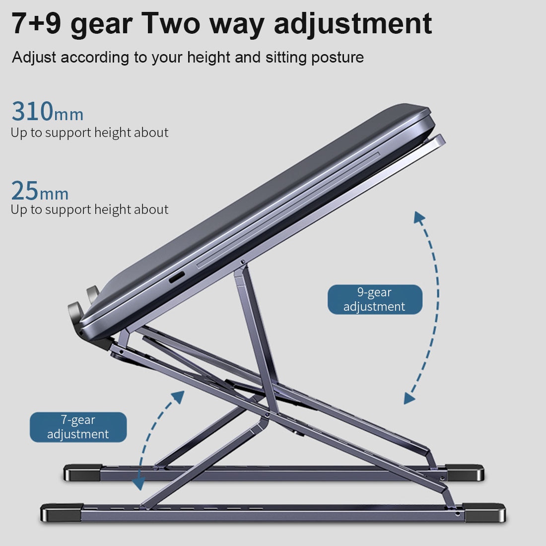 Double-Layer Laptop Stand Aluminium Laptop Houder Draagbare Monitor Stand Laptop Cooling Laptop Stand Ondersteuning Voor Macbook Pro