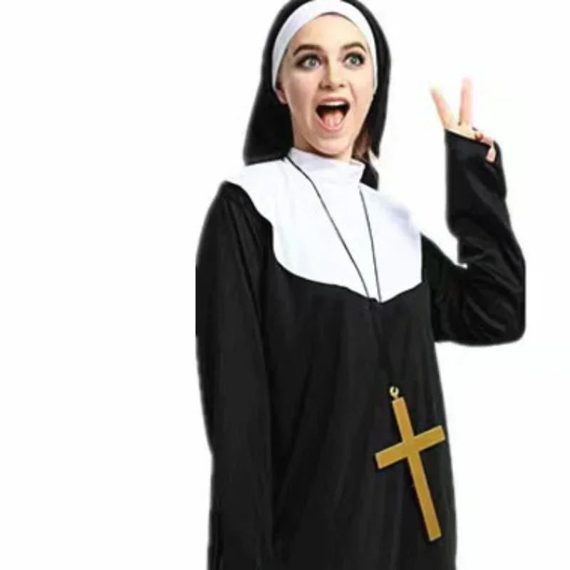 Halloween Cos Christ Church Nun Robe Party Halloween Costumes for Women Cos Costume Drama Stage Performance Women