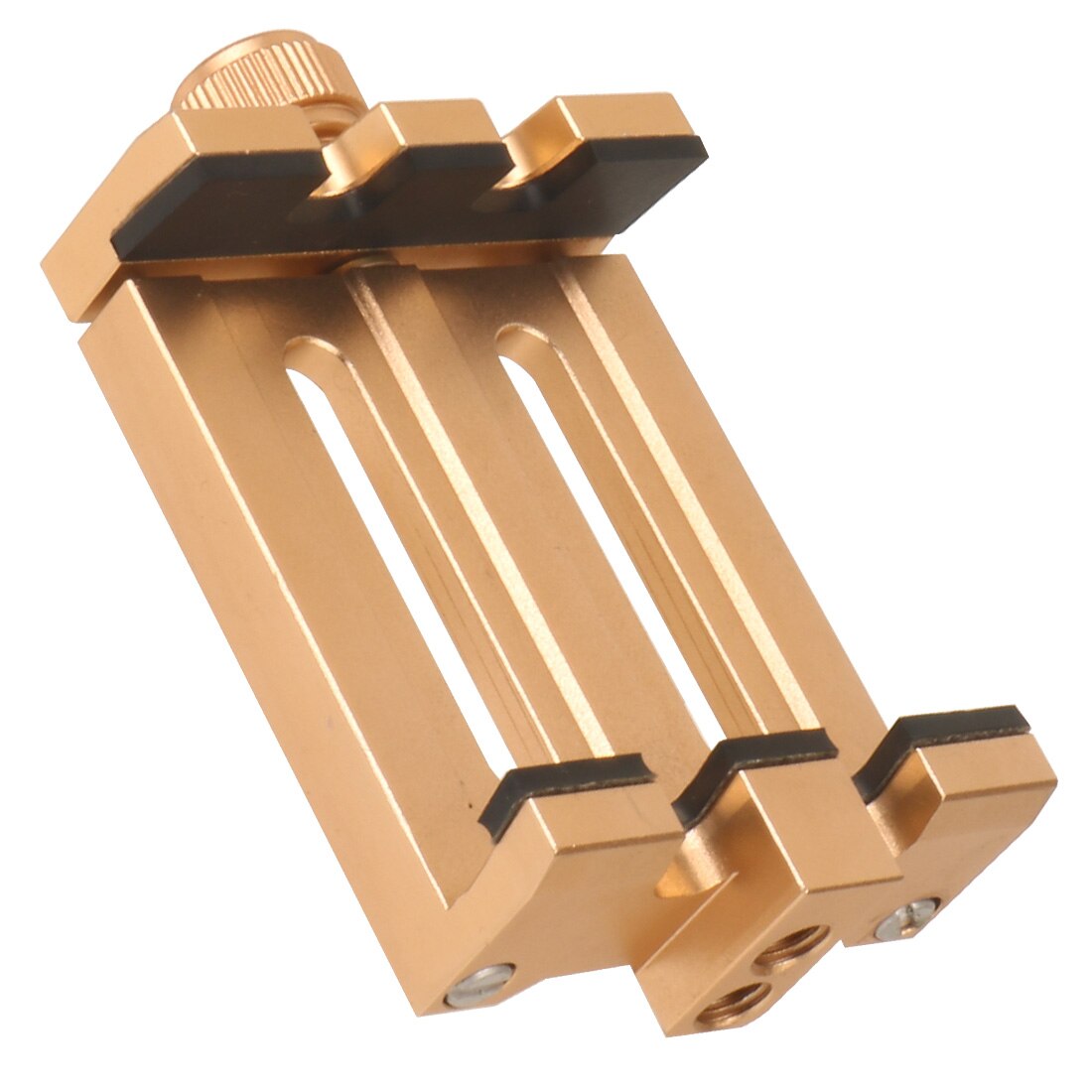 Aluminum Adjustable Lock Phone Holder Horizontal Vertical Clamp 6inch Mobile Clip w/ 1/4 Hole Selfie Stick Tripod Mount Bracket: Gold yellow