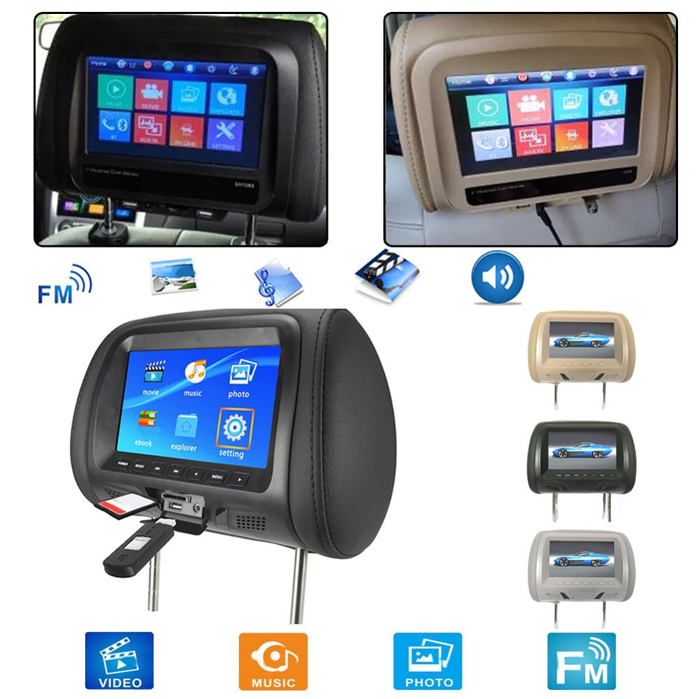 Universal- 7 Zoll Auto Kopfstütze Monitor Hinten Sitz Unterhaltung Multimedia Spieler Sitz zurück MP4 USB SD MP3 MP5 Auto Zubehör