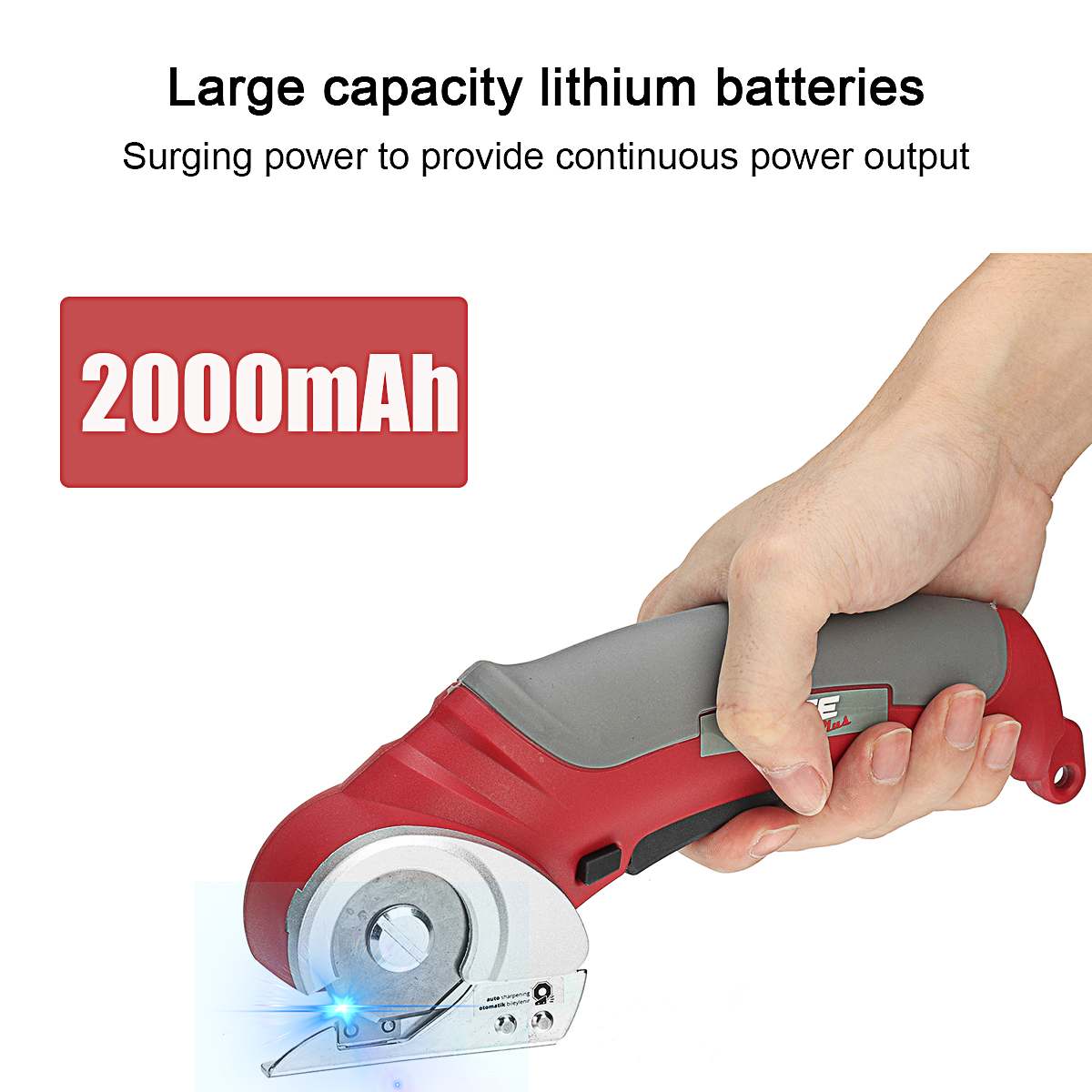 2000mAh Electric Scissors Shear 20MM Cloth Cutter Fabric Cutting Machine Kit Cutting Tool For Leather Fabric