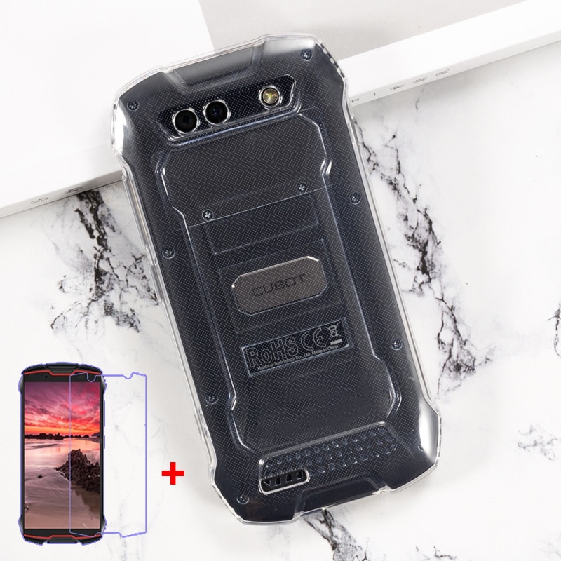 Funda de teléfono transparente para Cubot King Kong Mini 4G, carcasa de TPU negra, cubierta trasera, vidrio protector para Cubot KingKong Mini 2, película