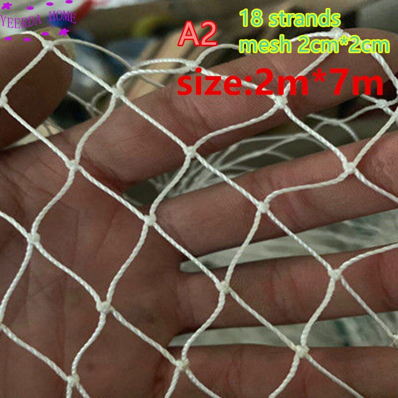 Semi-finished fishing net stake net Breeding nets Crop protection net Balcony isolation Multifunction nylon network hand net: A2-H 2Mx7M