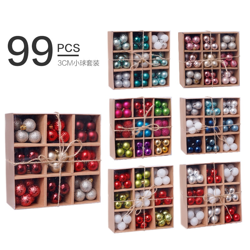 Kerstboom Decoraties 3 Cm/99 Kerst Bal Sets Hangers In Een Verscheidenheid Van Kleuren En Compact Decoraties