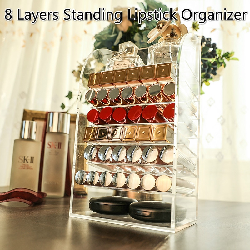 Acryl Lippenstift Organisator Cosmetica/Make Organizer Voor Nagellak/Oogschaduw/Lipstick Organizer 8 Lagen Opslag Houder