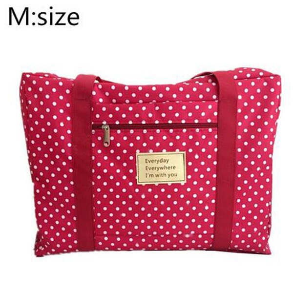 Riverdale marka wodoodporna nylonowa torba na ubrania walizka bagaż Unisex Duffle torba o dużej pojemności kobiety składane torebki Trave Bag: red dot  M