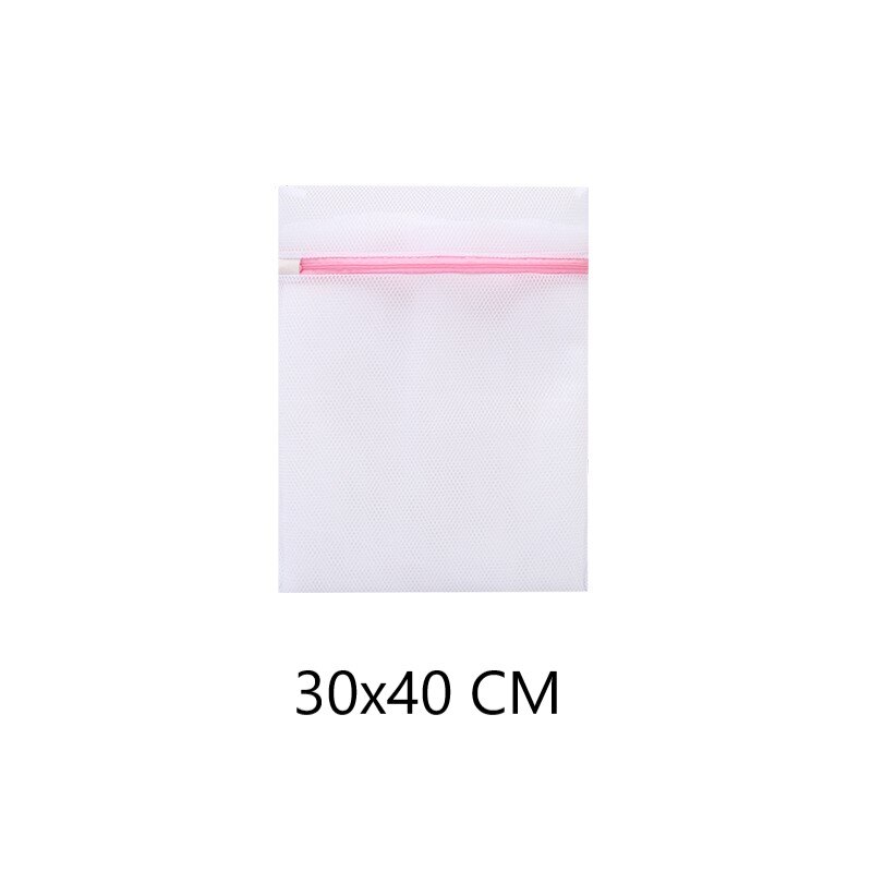 5 Sizes Mesh Laundry Wash Bags With Zip Clothes Organizer for Household Washing Machines Polyester Laundry Basket Container Net: 30x40cm