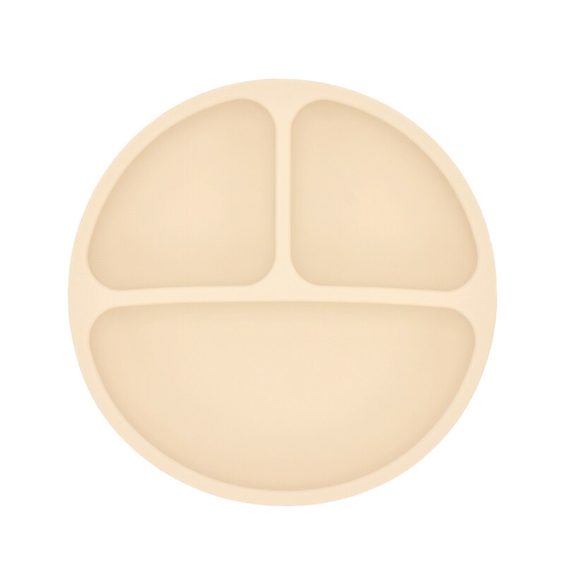 Assiette à manger en Silicone pour bébé, solide, mignon, dessin animé, vaisselle de pour bébé, formation, vaisselle, bol d'alimentation pour enfants: Apricot