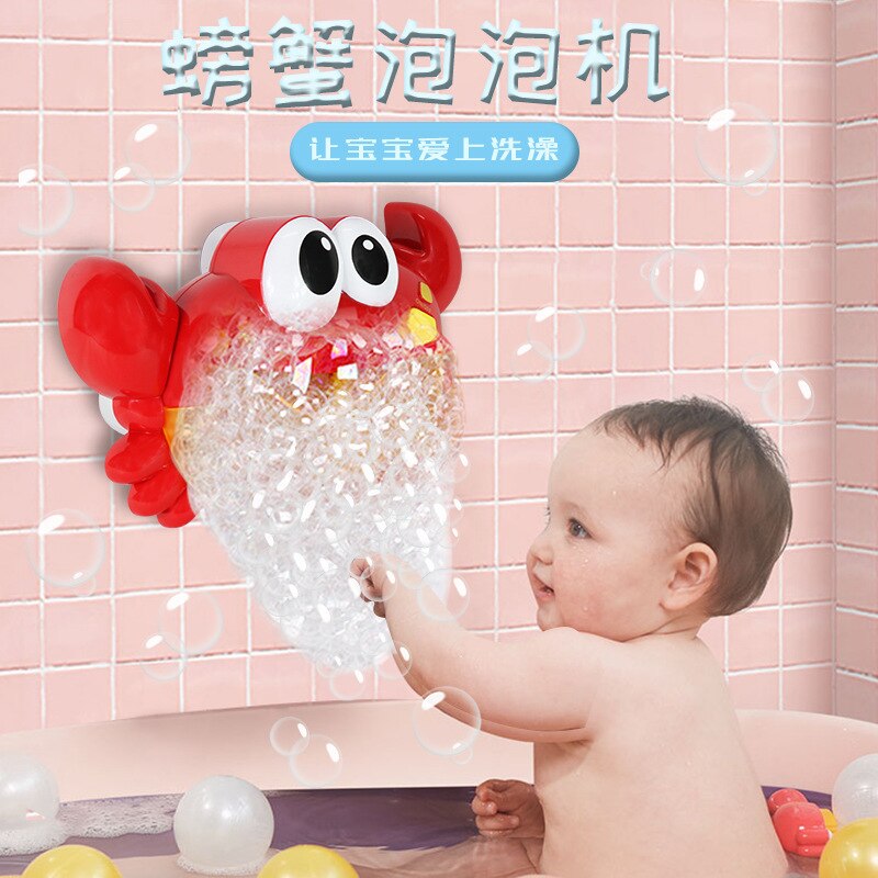 Three-stage crab bubble maker electric music bubble bath game musical funny vocal toy cartoon infant funny bath toy