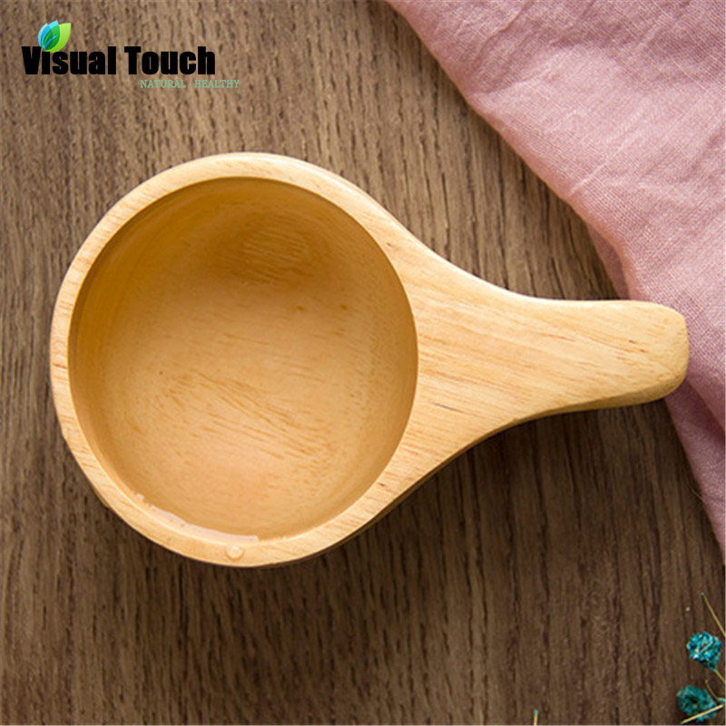 Visuele Touch Straight Handvat Cup Kuksa Finland Mok Draagbare Rubber Hout Cup Handccrafted Thee Melk Koffie Bier Mok Europese Stijl