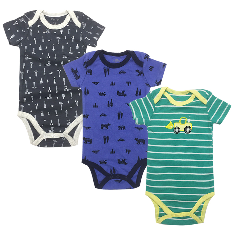 Baby Meisjes Ondergoed Pasgeboren Babies Jongens Kleding Willekeurige 3 Pack Baby Korte Mouw 3 6 9 12 18 24 Maanden kleding