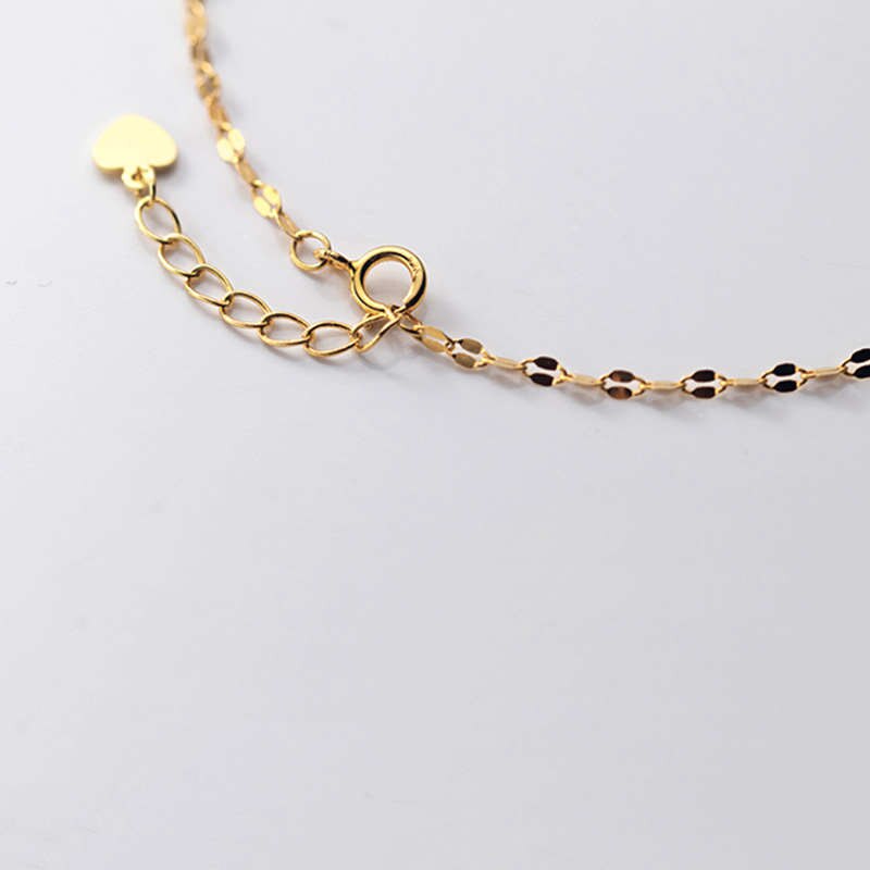 Ponykiss trendiges fußkettchen mit  s925 glänzenden goldperlen aus sterlingsilber, damenschmuck, partyschmuck, allergievorbeugend