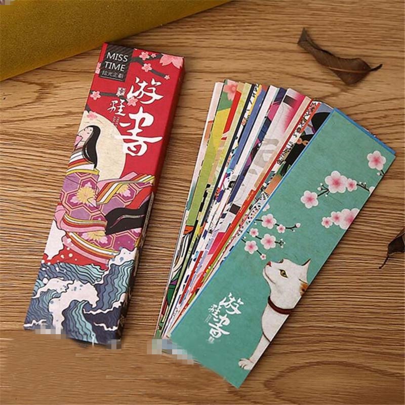30 Stks/partij Artistieke Kawaii Papier Bladwijzer Vintage Japanse Stijl Bladwijzer Voor Kinderen Kantoor School Werk Materiaal Tool