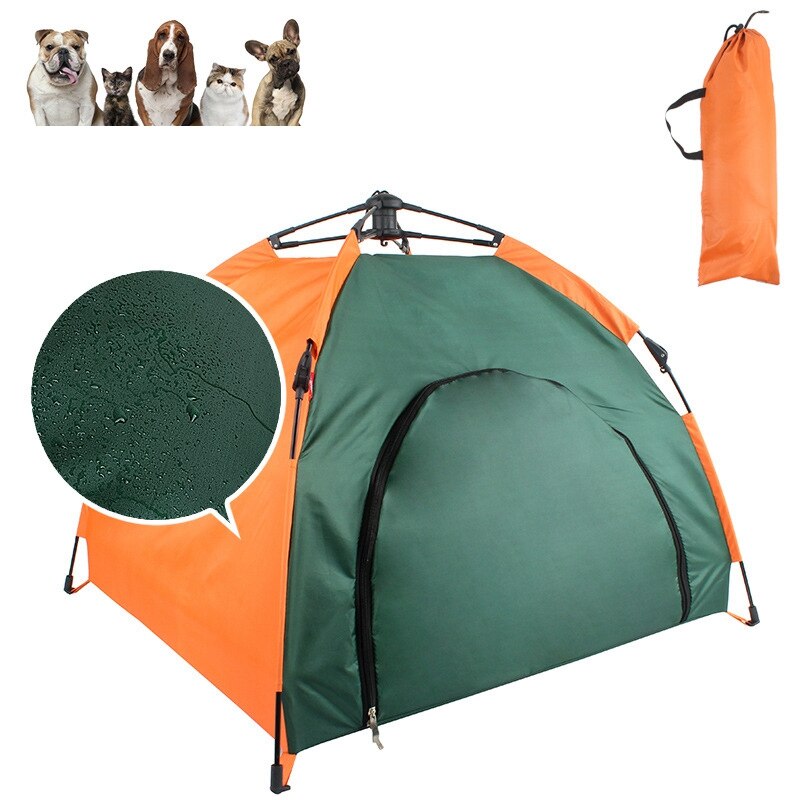 Hundesengetelt, der kan foldes bærbart husdyr vandtæt sunsn husly til dyr udendørs camping