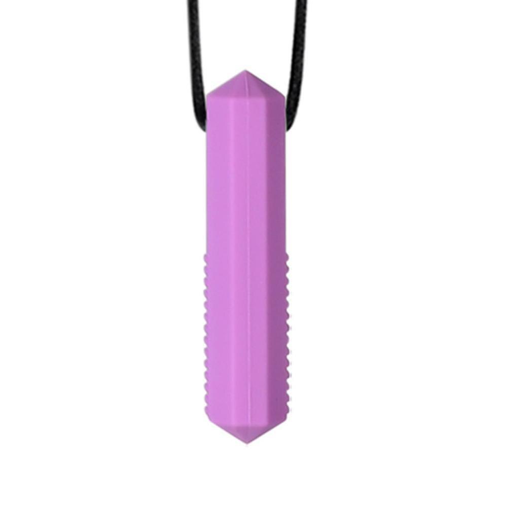 8 colores de silicona de bebé los niños autistas sensorial de dije mordedor collar Molar palo morder Juguetes: D