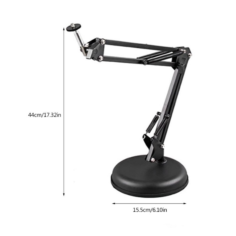 TOP Desk Mic Stand Adjustable Desktop Microphone Stand Tabletop Table Top Short Stand with Gear Fixing Boom Arm
