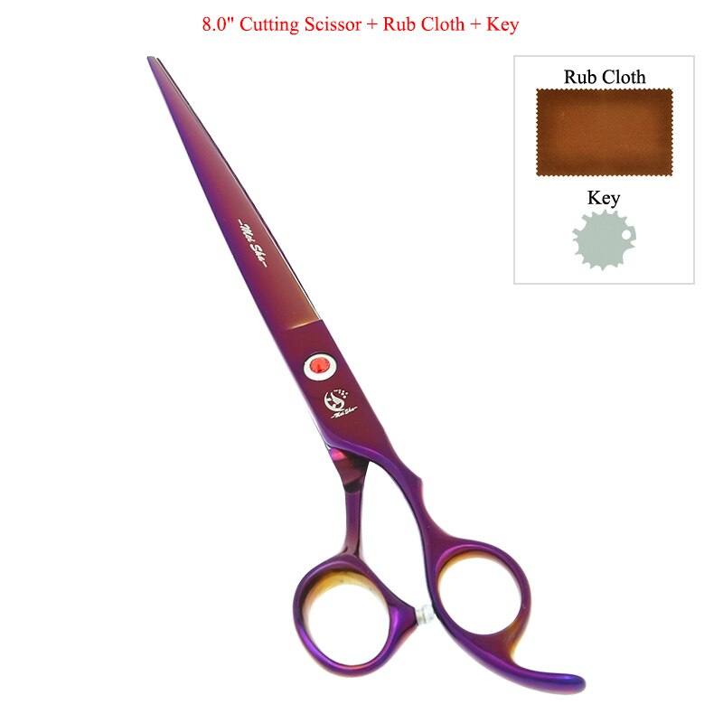 8" Pet Scissors for Dog Grooming Japan 440C Pet Cutting Shears Animal Trimming Thinning Tijeras Curved Shear B0045A: B0045A-01-80
