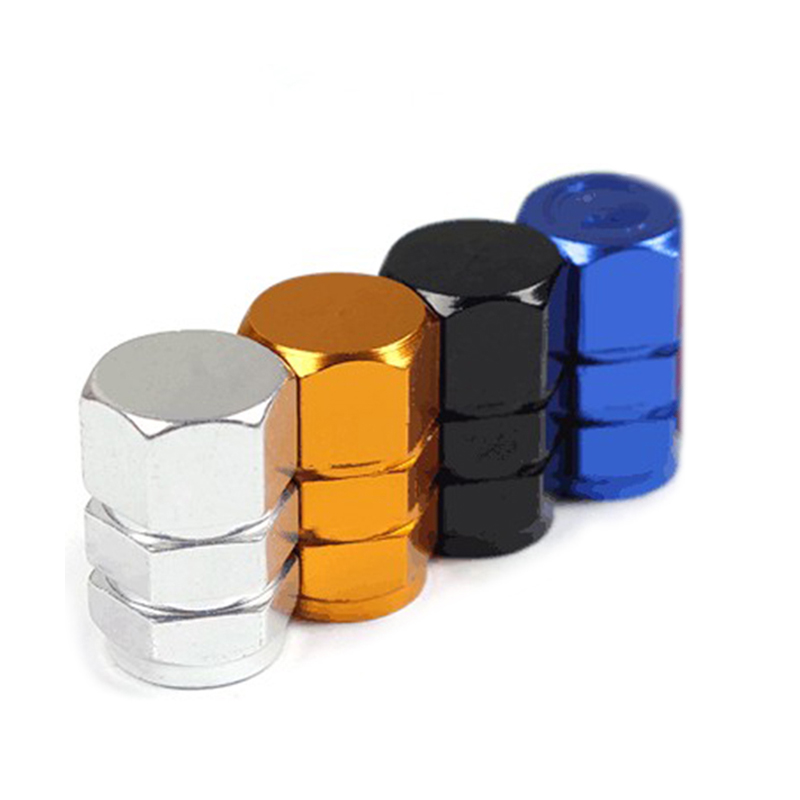 4Pcs Aluminium Band Steel Air Valve Caps Auto Truck Bike Tyre Valve Stofkap Motor Bike Autobanden Wiel velgen Stem Air Valve Cap