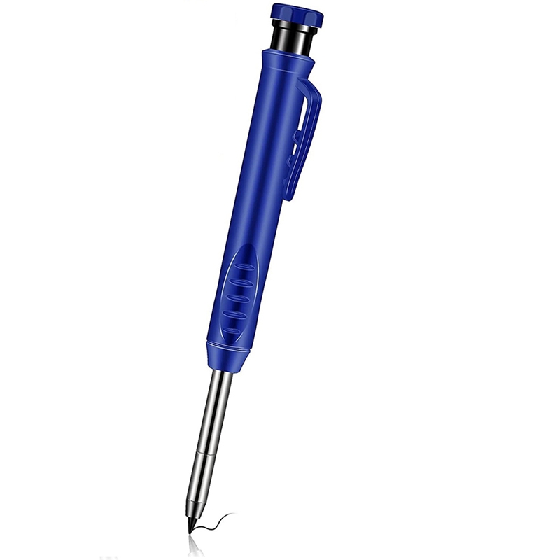 Solid Carpenter Pencil Set Leads Built-in Sharpener Deep Hole Mechanical Marker Marking Pen Tool: Grey