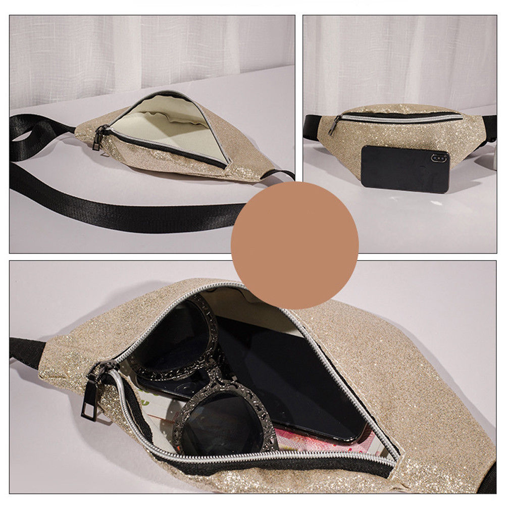 Vrouwen Omkeerbare Mermaid Sequin Glanzend Taille Fanny Pack Belt Bum Bag Pouch Hip Purse Stijlvolle Cool Taille tassen