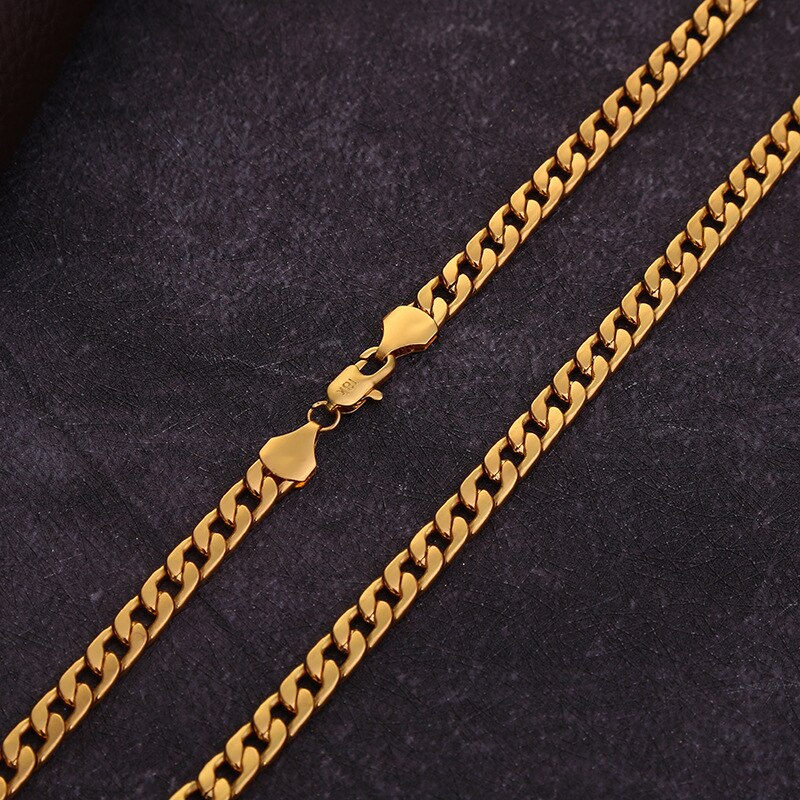 Gold Plating Rvs Ketting Ketting Heren 6Mm Breed Ketting Voor Diy Sieraden Materialen Handgemaakte Levert 40-76cm