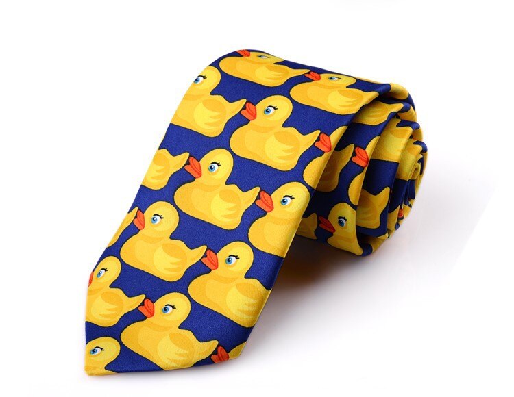 Gul sjovt gummi andebånd mænds afslappet fancy ænder slips bryllup sød ducky slips til mand 8cm