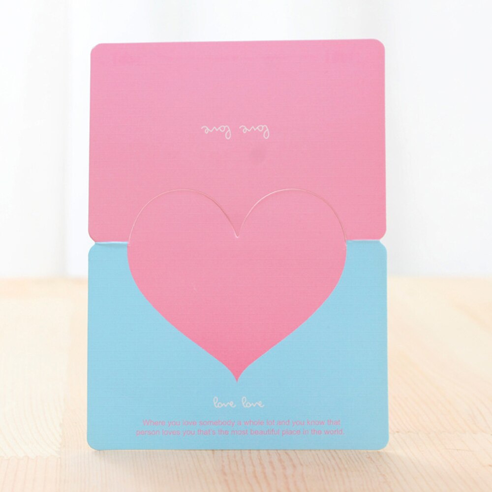 10pcs/bag Mixed Color LOVE Heart Shape Greeting Card Valentine's Day Card Wedding Invitations Card ChristmasThank Cards: style 1