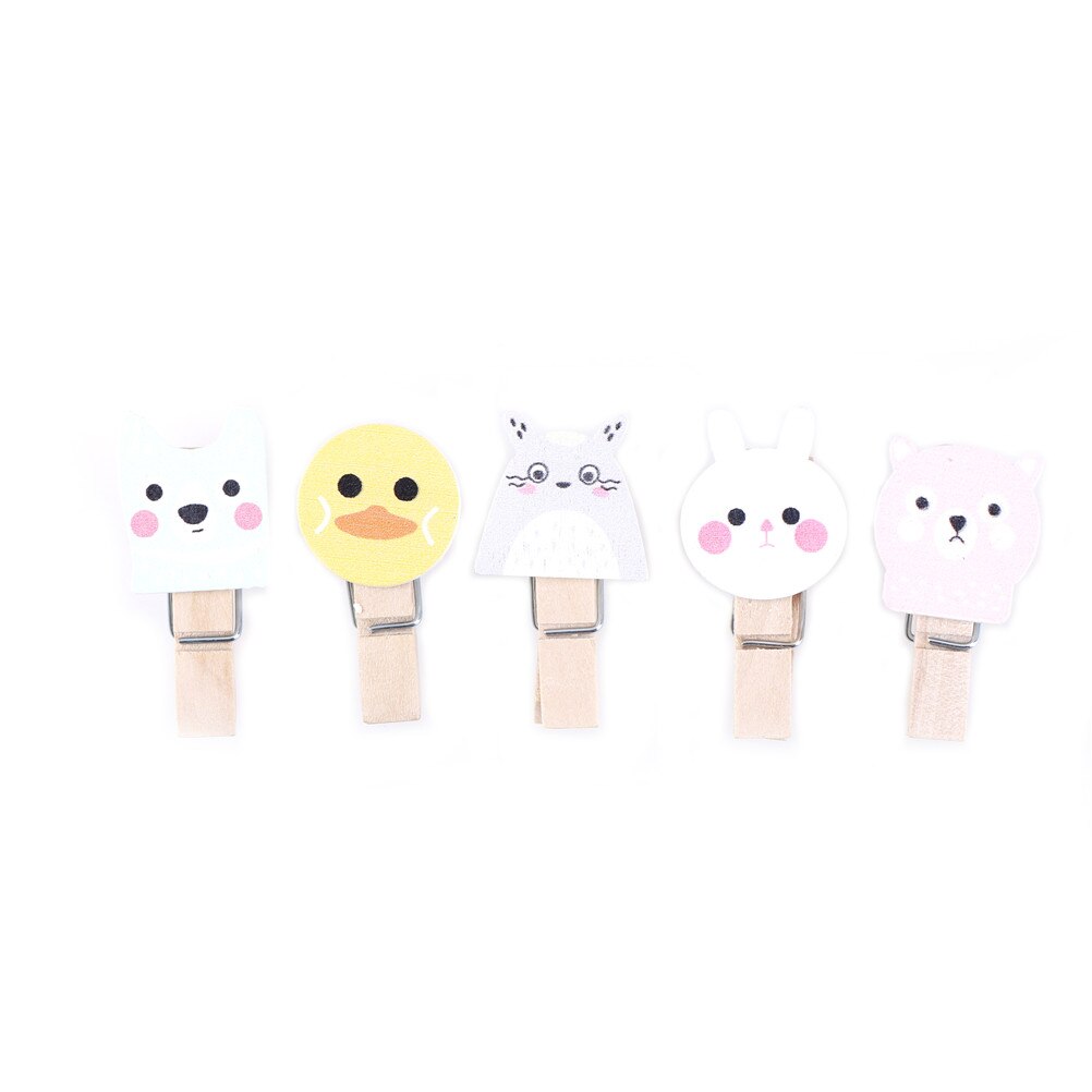 10 Pcs/pack Mini Animal Cartoon Wood Clips Paper Photo Clip Craft Decoration Clips Clothespin Pegs