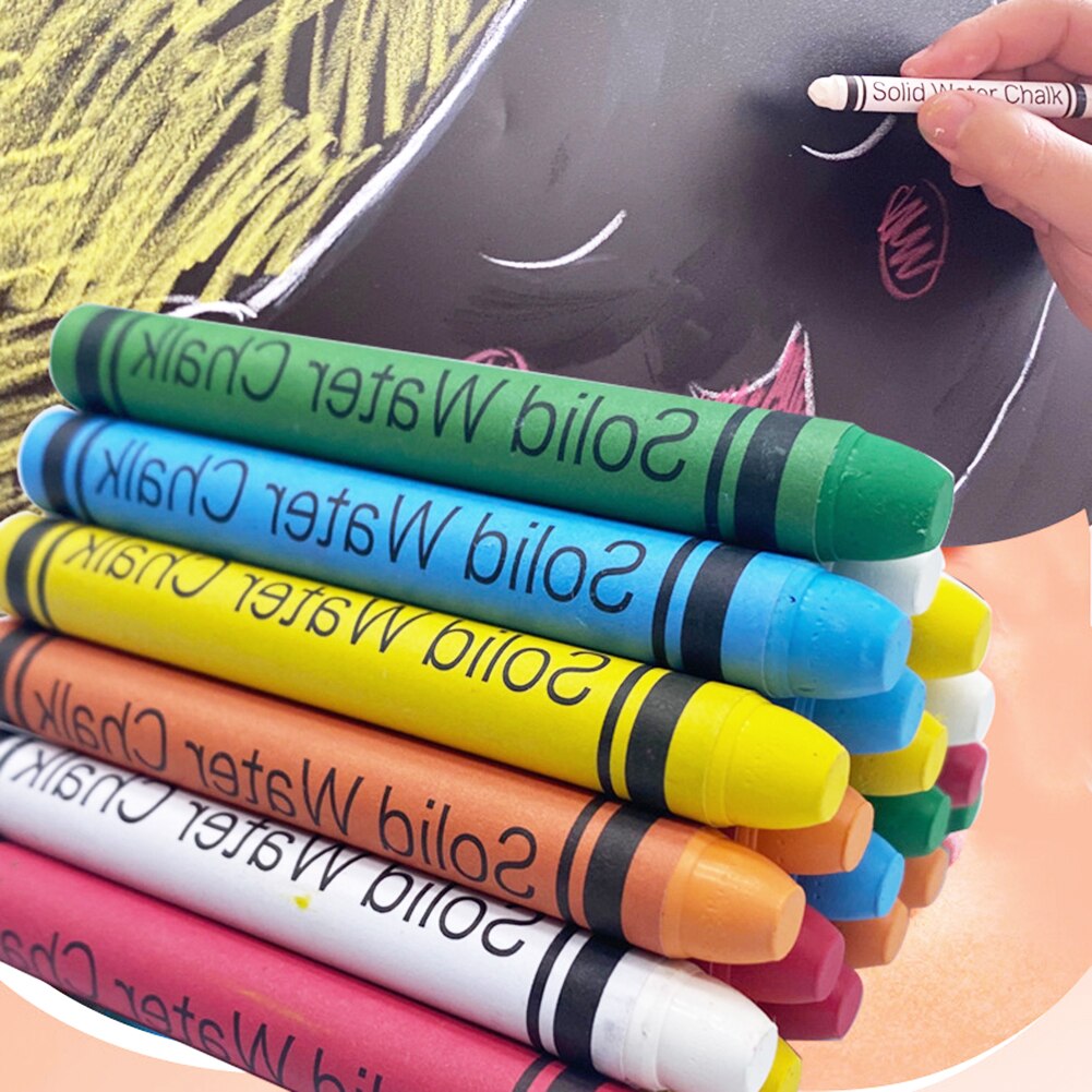 20Pcs Water Soluble Dustless Chalk Drawing Crayons Pastel Office School Supplies Dustless Water Soluble Colorful Chalk For Kids