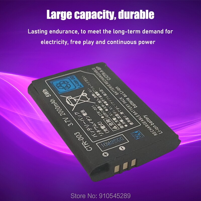 3.7V 2000mAh Replacement Battery For Nintendo 3DS 3DS XL Gamepad Wireless Controller Rechargeable Lithium Battery CTR-003